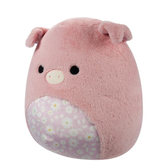 Squishmallows FuzzAMallow 12” Peter the Pink Pig With Floral Belly Easter‎ Plush - Picture 3 of 6